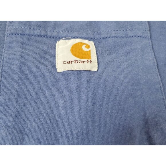 Carhartt Mens Blue Long Sleeve Henley Shirt 2XL 100% Cotton - Picture 5 of 9
